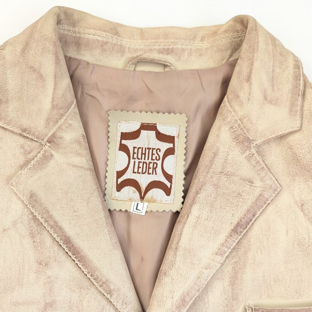 Vintage Men's Weathered Western Leather Blazer Large - Picture 4 of 13